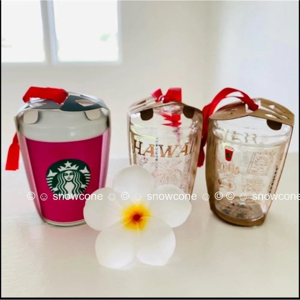 NEW Starbucks Hawaii Christmas Tumbler Glass Ornament